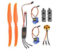 CHICIRIS A2212 1000KV Combo de Motor sin Escobillas, Kit de Motor de Avión RC ABS con Hélice 40A ESC 9G Servo 1060, Protección de Seguridad, Entrada de 2 a 4S, para Actualización de Bricolaje de