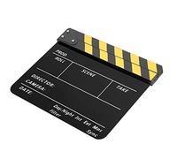 CHICIRIS Acrylic Professional Clapperboard para Producción de Cine y Televisión, Sonido Fuerte, para Amantes del Cine/cineastas Amateur, Negros, 30x25cm (Blackboard Amarilla (pav1ybe))