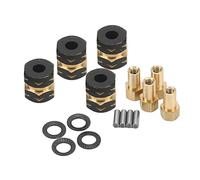 CHICIRIS Adaptador de Extensión de Buje Hexagonal RC, Combinador de Buje de Rueda de Latón para Axial SCX24 AXI90081 AXI00001 AXI00002 AXI00005 1 24 RC Car, con Revestimiento Duro Negro