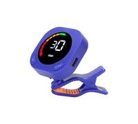 CHICIRIS Afinador Cromático con Clamp/Holder con Pantalla a Color, Afinador de Guitarra Recargable Giratorio de 360° para Ukelele Violín bajo, Sensor de Vibración de Alta Precisión para una (BLUE)