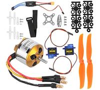 CHICIRIS Avión de Control Remoto 2212 KV2200 Motor 6035 Servo de Hélice ESC Set, Protección Integral para Aviones RC, Adecuado para Entusiastas y Aficionados Al Bricolaje, Plástico + Metal