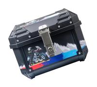 CHICIRIS Baúl para Motocicleta, Caja de Almacenamiento de Equipaje de Motocicleta ABS Desmontable de Gran Capacidad de 45 L con Pegatina de Cruce de Hielo, para Diversas Necesidades de