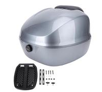 CHICIRIS Baúl para Motocicleta, Caja de Almacenamiento para Maletero, Caja Trasera con Cerradura de ABS de 33 L con Forro de PU Lavable Extraíble para Motocicletas, Scooters, Bicicletas (Gray)