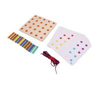 CHICIRIS Bloques de Cordones Juguete para Enhebrar de Madera con Tablero de Clavijas y Cilindros de Colores 22 X 22 X 1 Cm Clasificar Contar Aprendizaje Motor Fino para Niños en Edad Preescolar