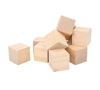 CHICIRIS Bloques de Madera Inacabados Cubitos de Madera Pequeños Duraderos para Manualidades Decoración del Hogar de Bricolaje, 12 Piezas de Cuadradas para Bloques de Alfabeto