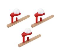 CHICIRIS Bolas Flotantes de Tubo de Soplado, 3 Piezas, Bolas de Entrenamiento de Respiración de Madera Pulidas a Mano, Juguetes Educativos Montessori para Niños, Habilidades Motoras Orales