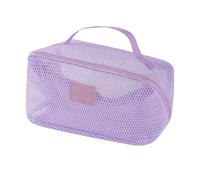 CHICIRIS Bolsa de Maquillaje de Malla de Gran Capacidad Bolsa de Aseo de Secado Rápido para Viajes o Desplazamientos Diarios Hecha de Poliéster Transpirable 9.06x4.33x4.33in (Morado Claro)