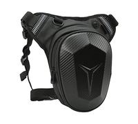 CHICIRIS Bolso Cruzado para Motocicleta, Paquete Multiusos con Pierna Abatible para Muslo, Actividades Al Aire Libre, Tela Oxford 1680D, Negro, 1 Paquete para Viajar y Acampar (Estilo de Fibra de