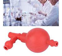 CHICIRIS Bombilla de Jeringa de Caucho Natural para Succión de Oídos para Limpieza Cuantitativa de Laboratorio, 3 Vías, 2 Unidades, Color Rojo