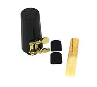 CHICIRIS Boquilla de Saxofón Boquilla de Saxofón Soprano de Plástico 7C con Tapa, Caña con Hebilla de Metal y 2 Almohadillas de 6,8 X 2,3 Cm para Práctica de Estudiantes, Juego Diario y Reemplazo