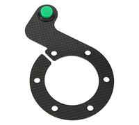 CHICIRIS Botón de Bocina para Volante Botón de Bocina para Volante de Carreras de Fibra de Carbono 6 Orificios Acrílico Sensible Al Tacto Pulsador único para Conductores Nardi VERTEX (GREEN)