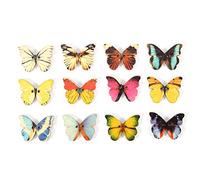 CHICIRIS Botones de Madera Decorativos en Forma de Mariposa, 100 Uds. Para Manualidades DIY, Suministros de Costura, Colores Mezclados, 0,8x1,1 Pulgadas (21 * 27MM)