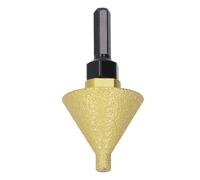 CHICIRIS Broca de Biselado Diamante, 50 Mm Avellanador Cónico para Agrandar Biselar Pulir en Mármol Cuarzo Cerámica Granito, con Adaptador de Rosca M14 para Amoladora Angular