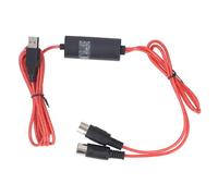 CHICIRIS Cable USB a MIDI, Adaptador de Interfaz MIDI USB Plug and Play de 5 Pies con 16 Canales, Conectores de 5 Pines para Teclado de Piano, Guitarra Eléctrica a PC Portátil