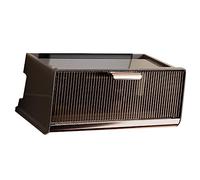 CHICIRIS Caja de Almacenamiento con Toma de Corriente Montada en la Pared, Moderna, con Tapa, para Sala de Estar, Dormitorio, Hotel, Escritorio, Gran Capacidad (Color Café Tamaño Medio)