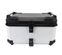 CHICIRIS Caja de Almacenamiento Trasera para Motocicleta con Pegatinas Reflectantes, Capacidad de 58L para Mayor Seguridad Nocturna, ABS Ligero (White)
