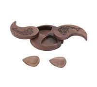 CHICIRIS Caja de Selección de Guitarra, Funda de Petróleo de Madera Giratoria Magnética en Forma de Tai Chi con Patrón Tallado, Ranuras de 6 Mm de Profundidad, para Bajistas de Guitarra
