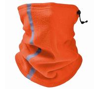 CHICIRIS Calentador de Cuello de Lana de Invierno Polaina de Cuello Reflectante Forro de Poliéster Cordón Ajustable Cubierta Facial a Prueba de Viento para Ciclismo Esquí Senderismo Snowboard (ORANGE)