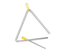 CHICIRIS Campana Triangular de Acero de 6 Pulgadas con Golpeador, Instrumento de Percusión Musical para el Aprendizaje del Ritmo de los Niños, Desarrollo de la Coordinación Mano-ojo, Incluye Mazo y