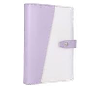 CHICIRIS Carpeta Económica A6, Organizador Portátil de Cuero PU para Cuaderno con Compartimentos Multifuncionales para Oficina y Escuela (PURPLE)