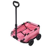 CHICIRIS Carroller de Mascotas Plegable Ligero 4 Ruedas Cartero Extractable con Diseño en Forma de V 45 Pegado para Acampar de Compras de Viajes (PINK)