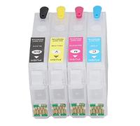 CHICIRIS Cartuchos de Tinta de 4 Colores con Cajas de Impresión de Recarga de Chips Permanentes Ideales para Papeles de Prueba, Material de PP Negro Cian Magenta Amarillo (502xlbk