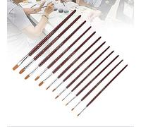 CHICIRIS Cepillos de Pintura Rojos de Vino de Nylon 12pcs Duradero, Cepillo de Arte de Textura Suave para Gouache y Acuarela de Acuarela (#2)