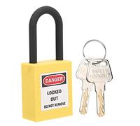 CHICIRIS Cerradura de Bloqueo de 38 Mm, Candado de Seguridad Industrial de Nailon PA con Etiquetas de Advertencia y Espacio para Escribir, para Bloqueo y Etiquetado en Fábricas, Sitios de (YELLOW)