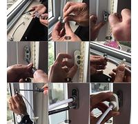 CHICIRIS Cerradura de Seguridad para Ventana de bebé con Llave, Alambre de Seguridad de Aleación de Zinc a Prueba de Niños, Adecuado para la Mayoría de Ventanas y Puertas Pequeñas, 1 Paquete (WHITE)