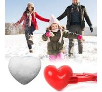 CHICIRIS Clamp/Holder para Hacer Bolas de Nieve en Forma de Corazón, Hecho de Plástico, Diseño Lindo para Niños y Adultos, Ideal para Peleas de Bolas de Nieve y Diversión en la Playa (Rojo #43)