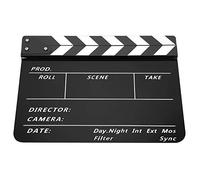 CHICIRIS Claqueta Profesional de Acrílico con Imanes Incorporados para Producción de Cine y Televisión, para Amantes del Cine y Cineastas Aficionados, Pizarra de 30x25cm (Pizarra Rayada Blanca