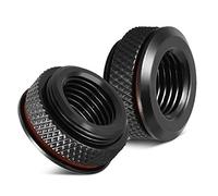 CHICIRIS Conector de Metal de Hilo G1/4 de la Computadora, Adaptador de Ajuste de Duradero para el de Enfriamiento de Agua de la Computadora, Metal/negro/1pc
