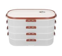 CHICIRIS Contenedor de Almacenamiento de Alimentos de 4 Capas, Recipiente Apilable para Refrigerios con Tapa Segura y Asa para Albóndigas, Galletas y Picnics