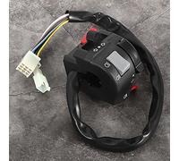 CHICIRIS Control de Interruptor de Manillar de Motocicleta, Interruptor de Manillar Negro para Manillares de 22 Mm y 0,9 Pulgadas con 11 Arnés de Cableado, Control de Bocina de Señal de para