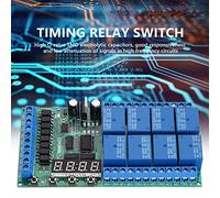 CHICIRIS Conveniente Módulo de Interruptor de relé de Sincronización de Ciclo de Tiempo de Retardo Digital Multifunción LED DC 12V 8CH para Proyectos Eléctricos
