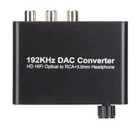 CHICIRIS Convertidor de HiFi DAC Convertidor de Canal de Retorno de Fibra a de 192 KHz para PC CD DVD, Aleación de Aluminio Negro, Plug and Play para Reproductores de DVD HDTV