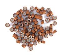 CHICIRIS Cuentas de Extensión de Cabello Micro Link, Anillos Forrados de Silicona Suave, 500 Cuentas de Oropel para Todo Tipo de Cabello (marrón claro)