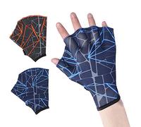 CHICIRIS de Entrenamiento de Natación, de Natación de Nailon sin Dedos para Mayor Fuerza Muscular y Rendimiento Impermeable, Ideales para Buceo y Deportes Acuáticos (Impresión Naranja Gris #19)