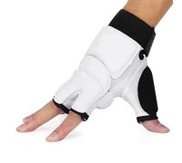 CHICIRIS de Taekwondo Tela de Punto de PU Protector de Manos de Sparring Almohadilla de EVA de Boxeo de Medio Dedo y Protector de Pie para Competición de Entrenamiento para Niños Adultos XS a XL (L