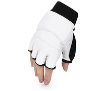 CHICIRIS de Taekwondo Tela de Punto de PU Protector de Manos de Sparring Almohadilla de EVA de Boxeo de Medio Dedo y Protector de Pie para Competición de Entrenamiento para Niños Adultos XS a XL (S