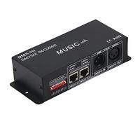 CHICIRIS Decorder DMX de 3 Canales, Controlador LED de Atenuación RGB Ajustable con Modo de Música para Bares, Hoteles, Bar Sobrio (4A por canal)