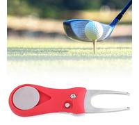 CHICIRIS Divot Tool Herramienta de Reparación de Divot de Resorte de Acero Inoxidable 304 con de ABS Marcador de Bolas de Tenedor Emergente Automático Plegable para Entrenamiento de Práctica de (rojo)