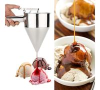 CHICIRIS Elegante Embudo de Acero Inoxidable para Postres con Rejilla Adicional, para Cocina Moderna de Hotel, Fuente de Soda - Juego de Embudos para Uso en Panadería