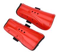 CHICIRIS Espinilleras de Fútbol Espinilleras de Fútbol EVA de PVC 18 X 9,3 X 5 Cm Protección Ligera contra Impactos Transpirable Ajuste para Jóvenes y Adultos Entrenamiento Juego de Partidos (Rojo)