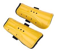 CHICIRIS Espinilleras de Fútbol Espinilleras de Fútbol EVA de PVC 18 X 9,3 X 5 Cm Protección Ligera contra Impactos Transpirable Ajuste para Jóvenes y Adultos Entrenamiento Juego de Partidos (Yellow)