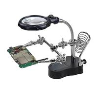CHICIRIS Estación de Soldadura Helping Hands, Brazo Auxiliar Ajustable con Luz LED y Lupa, Brazos Flexibles para Soldadura de Reparación Electrónica y Manualidades de joyería.