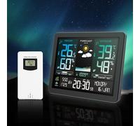 CHICIRIS Estación Meteorológica Electrónica Multifunción con Pantalla de Fase Lunar, Soporte de 8 Idiomas, Adecuado para Uso de la Oficina en Casa, Material de ABS