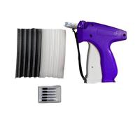 CHICIRIS Etiquetado Kit de Pistola, Mano de Mano Duradera de Acero Abds, Mini Pistola de Dobladillo de Puntada con 6 Agujas 1000 Agujas de Pegamento, para la Ropa de Colcha de Reemplazo (PURPLE)