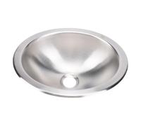 CHICIRIS Fregadero Redondo de Acero Inoxidable de 13,23x10,63x4,72 Pulgadas, Acabado Cepillado para Vehículos Recreativos, Yates, Barcos, Uso Compacto en Cocina