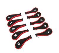 CHICIRIS Fundas para Cabezas de Palos de Golf, Diseño de Cremallera de Neopreno, Kit de 10 Piezas para Golfistas de Maderas y Hierros (Rojo)